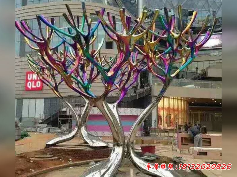 不銹鋼抽象樹枝雕塑