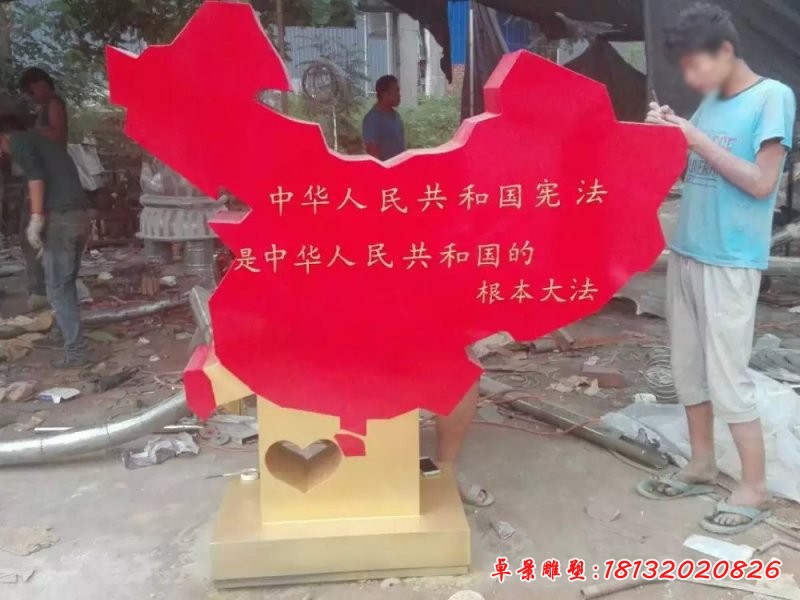 不銹鋼中國地圖版圖雕塑