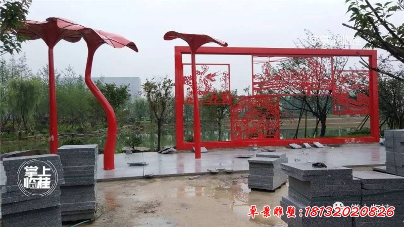 公園不銹鋼剪紙龍鳳雕塑