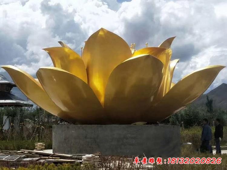 城市大型不銹鋼蓮花雕塑