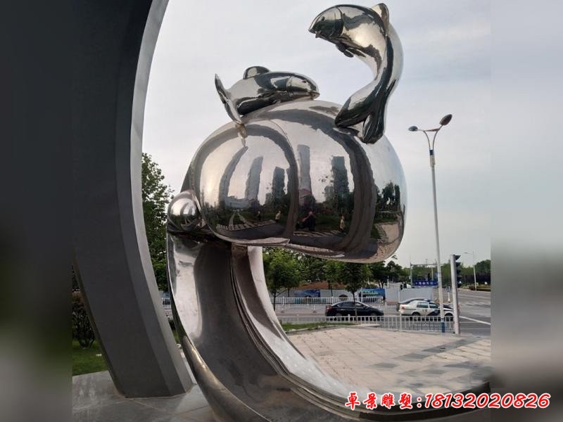 不銹鋼城市抽象海浪海鷗
