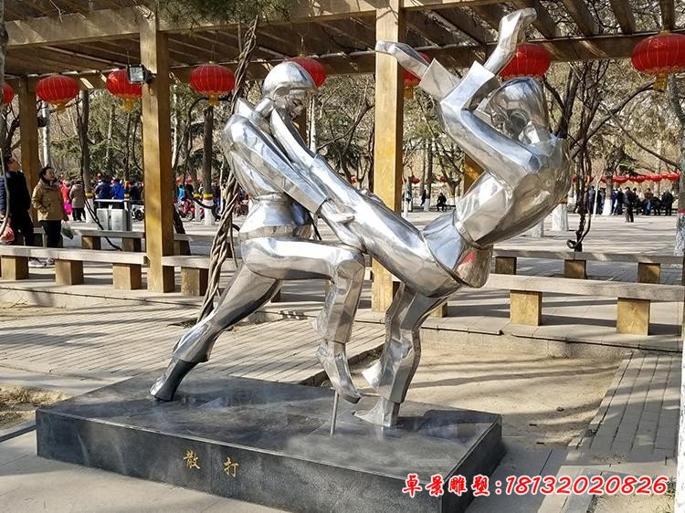 不銹鋼抽象散打人物雕塑