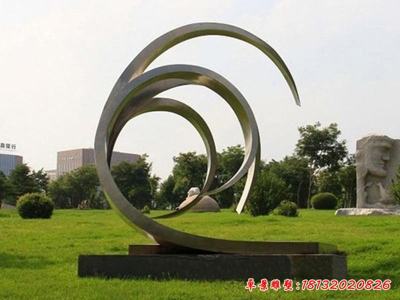 不銹鋼公園抽象漩渦雕塑