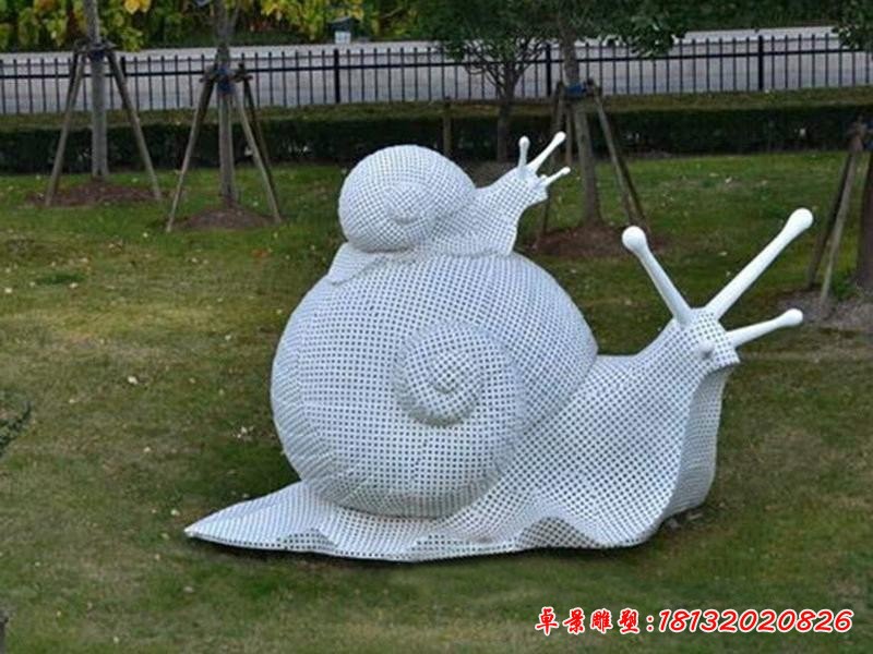 不銹鋼抽象母子蝸牛雕塑