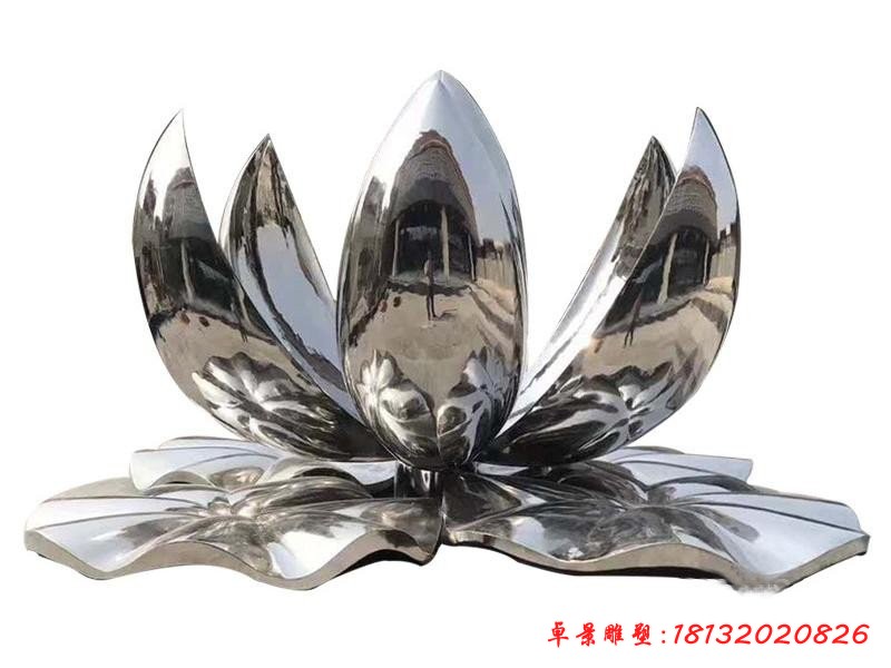 不銹鋼鏡面蓮花雕塑