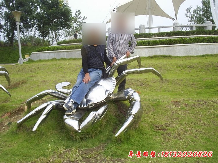 公園不銹鋼螃蟹雕塑