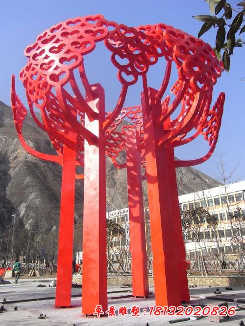 不銹鋼心形樹葉抽象大樹