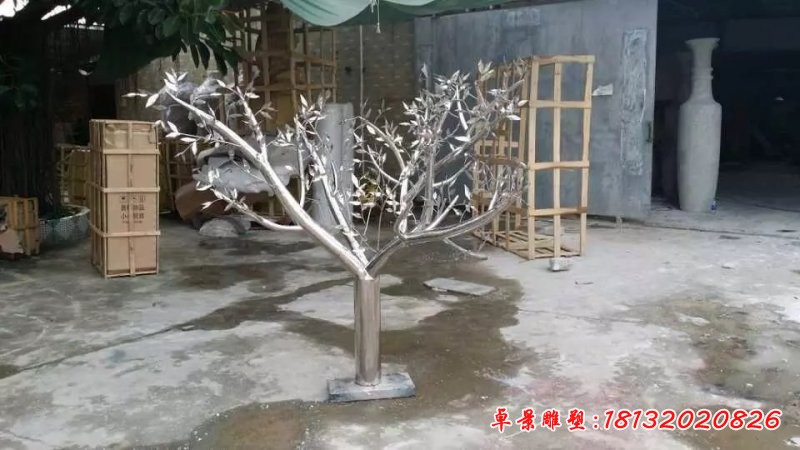 不銹鋼抽象小樹雕塑