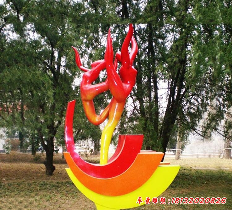彩色不銹鋼抽象跳舞人物