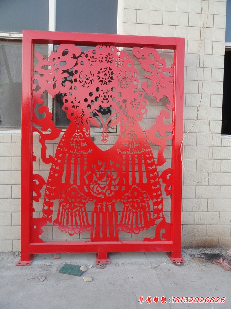 不銹鋼剪紙臉譜雕塑