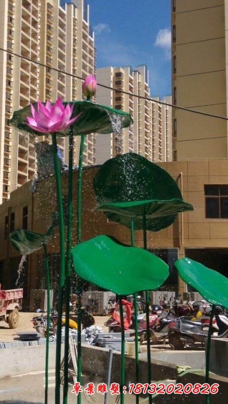 小區(qū)彩色不銹鋼蓮花雕塑