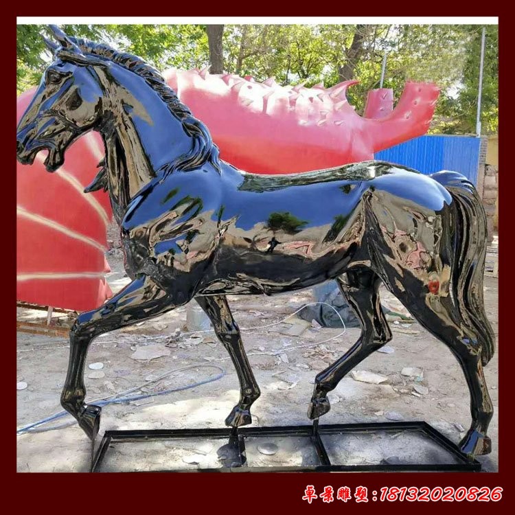 公園不銹鋼鏡面馬雕塑