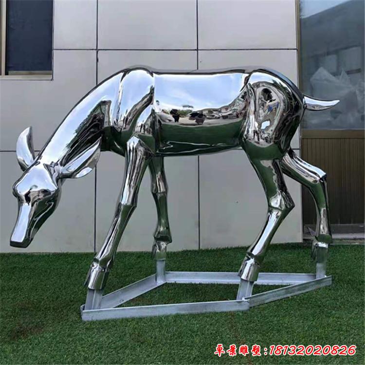 不銹鋼公園小鹿雕塑2