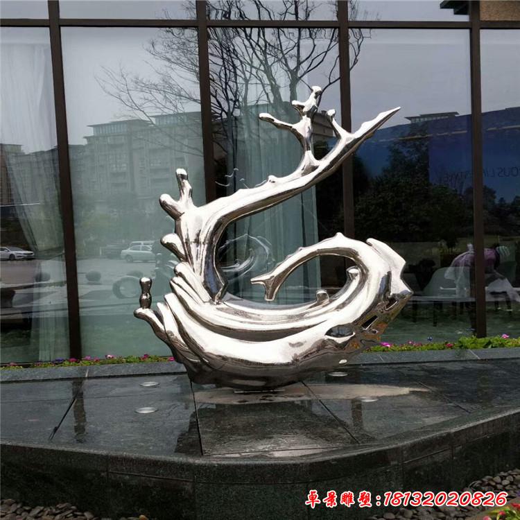 不銹鋼廣場海浪雕塑 (5)