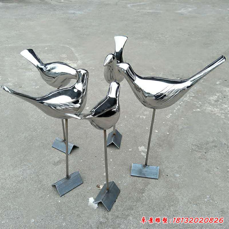 不銹鋼小鳥動(dòng)物雕塑 