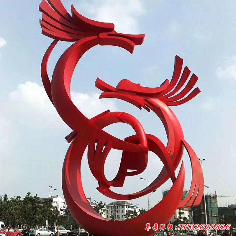 不銹鋼大型廣場龍雕塑3