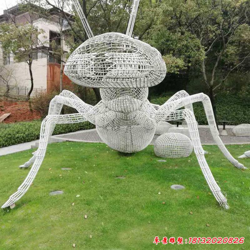 戶外不銹鋼鏤空螞蟻雕塑城市廣場酒店小區(qū)草地昆蟲動物景觀擺件100905