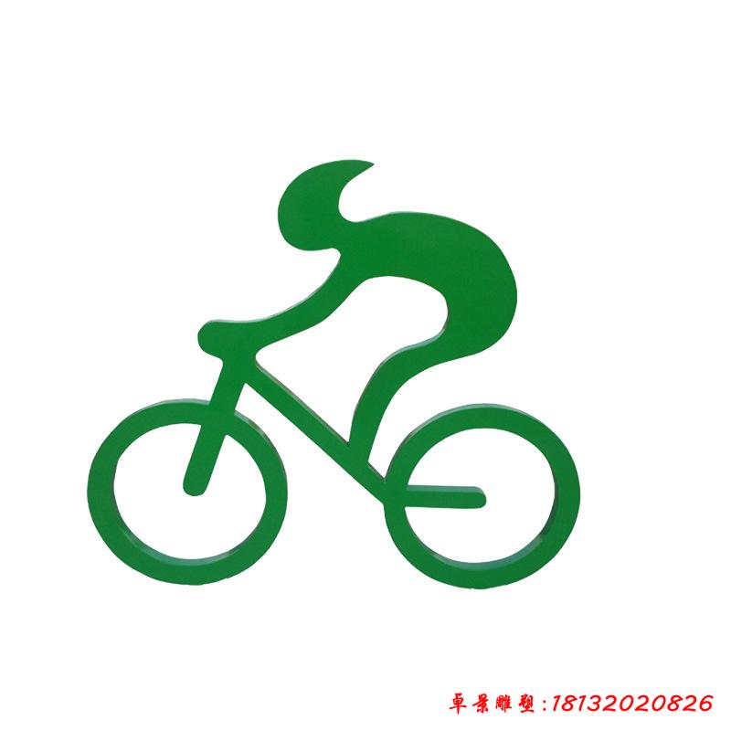 不銹鋼騎車人物雕塑3