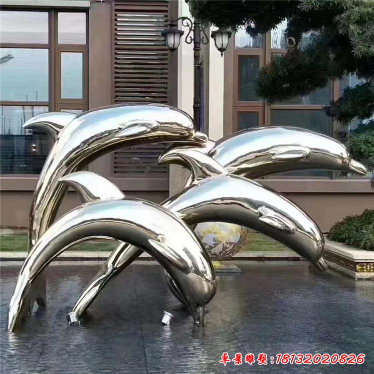 不銹鋼海豚雕塑 (11)