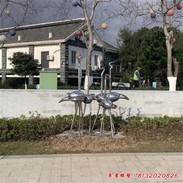 不銹鋼動物仙鶴雕塑1