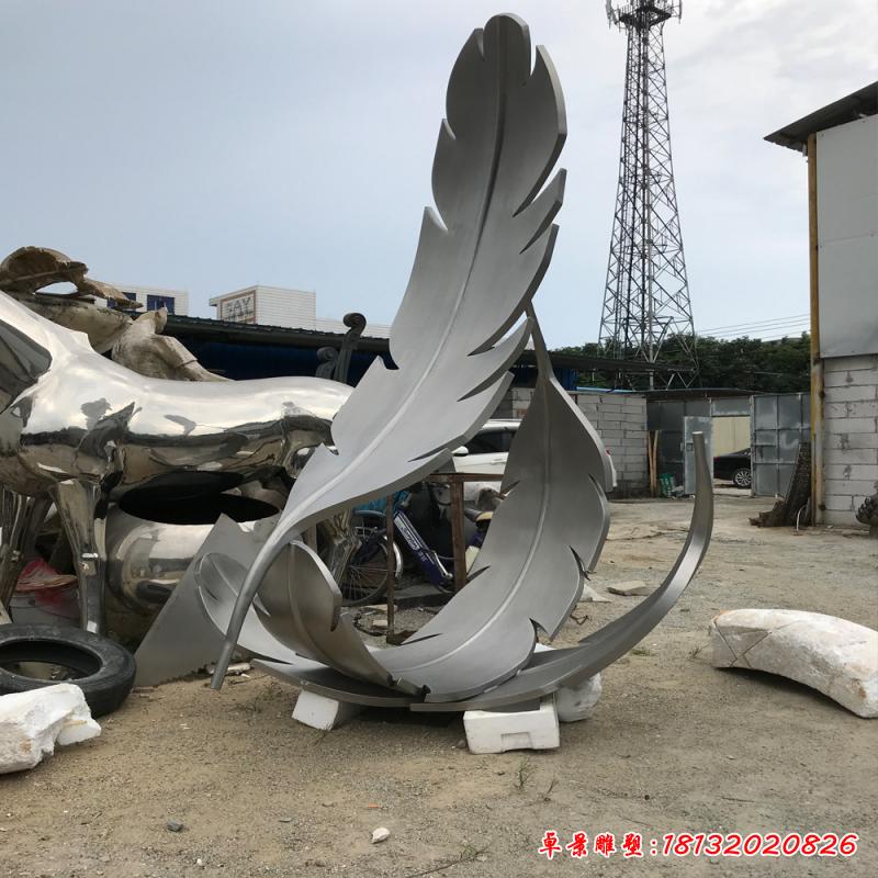 不銹鋼園林羽毛雕塑2