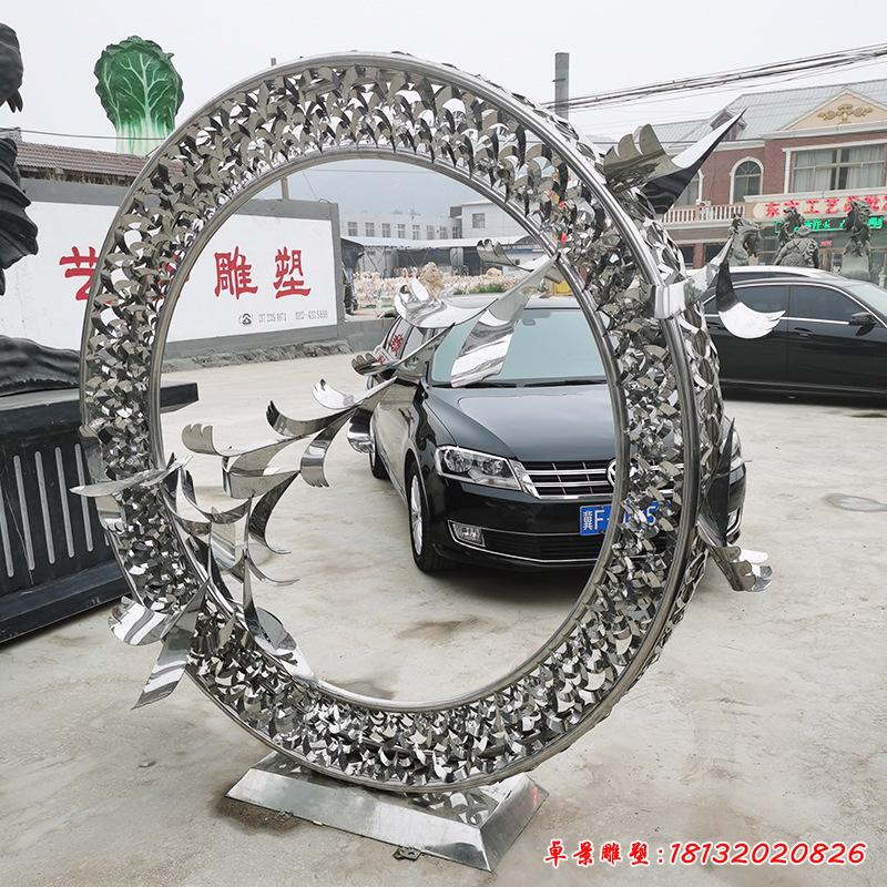 圓領(lǐng)景觀不銹鋼圓環(huán)雕塑定制擺件不銹鋼雕塑廠家供應(yīng)支持定制4322