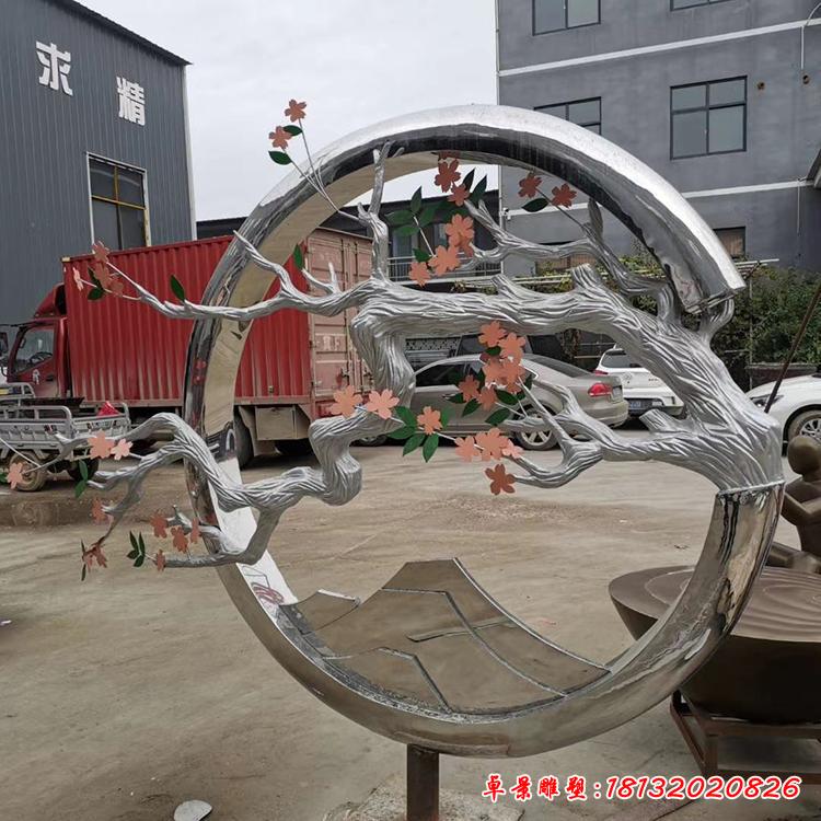 不銹鋼圓環(huán)樹枝雕塑