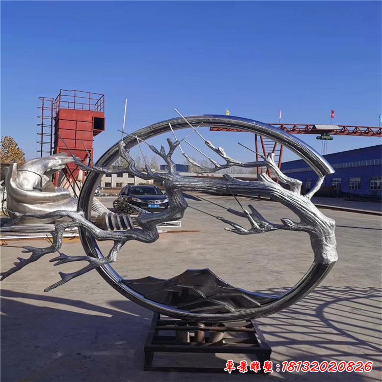不銹鋼城市圓環(huán)樹枝雕塑