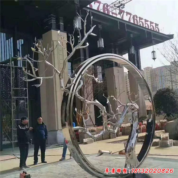 不銹鋼圓環(huán)樹枝雕塑 (1)