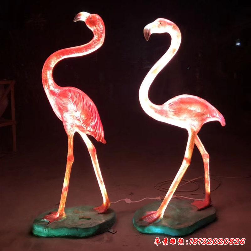 不銹鋼發(fā)光動物火烈鳥雕塑