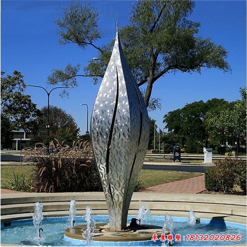 不銹鋼創(chuàng)意浪花噴泉雕塑