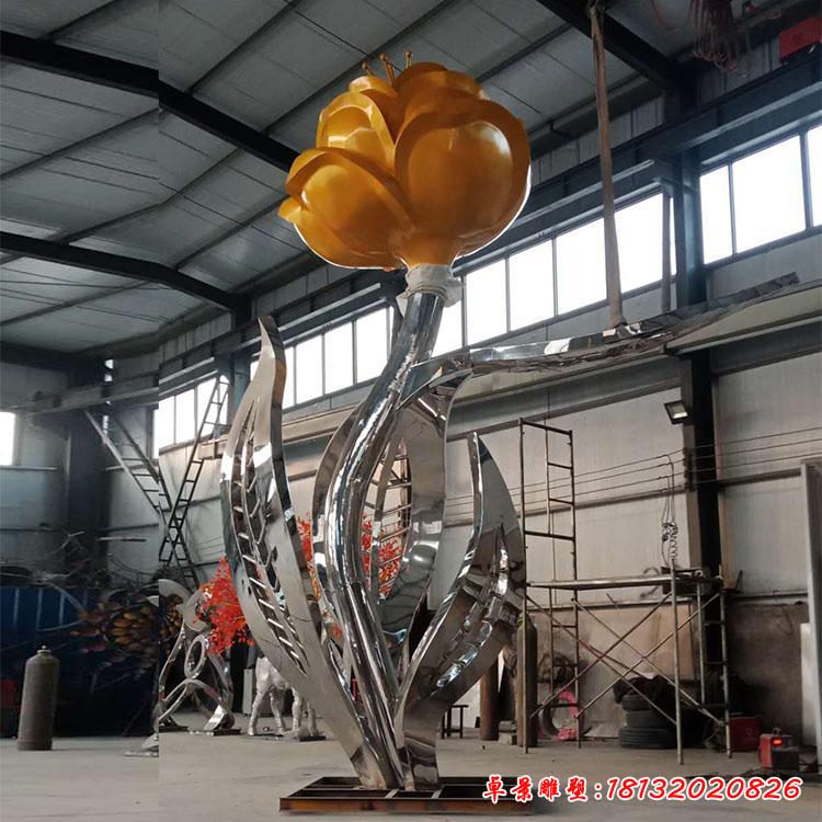 不銹鋼廣場(chǎng)玫瑰花雕塑
