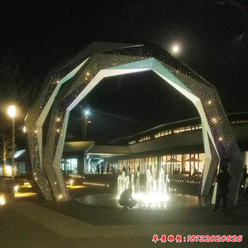 不銹鋼戶外拱門雕塑 (1)