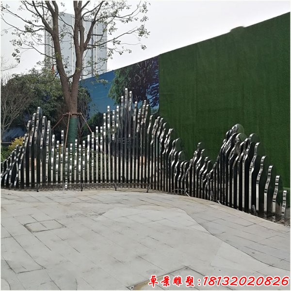 不銹鋼抽象幾何假山雕塑