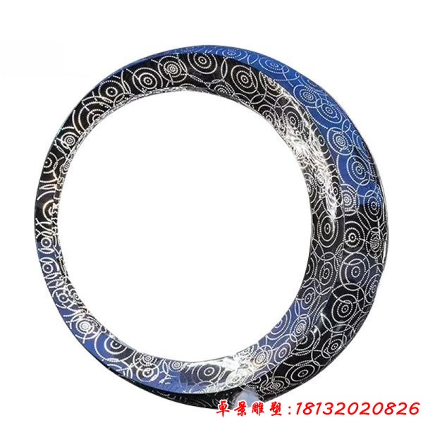 廣場(chǎng)不銹鋼鏡面金屬圓環(huán)水景雕塑