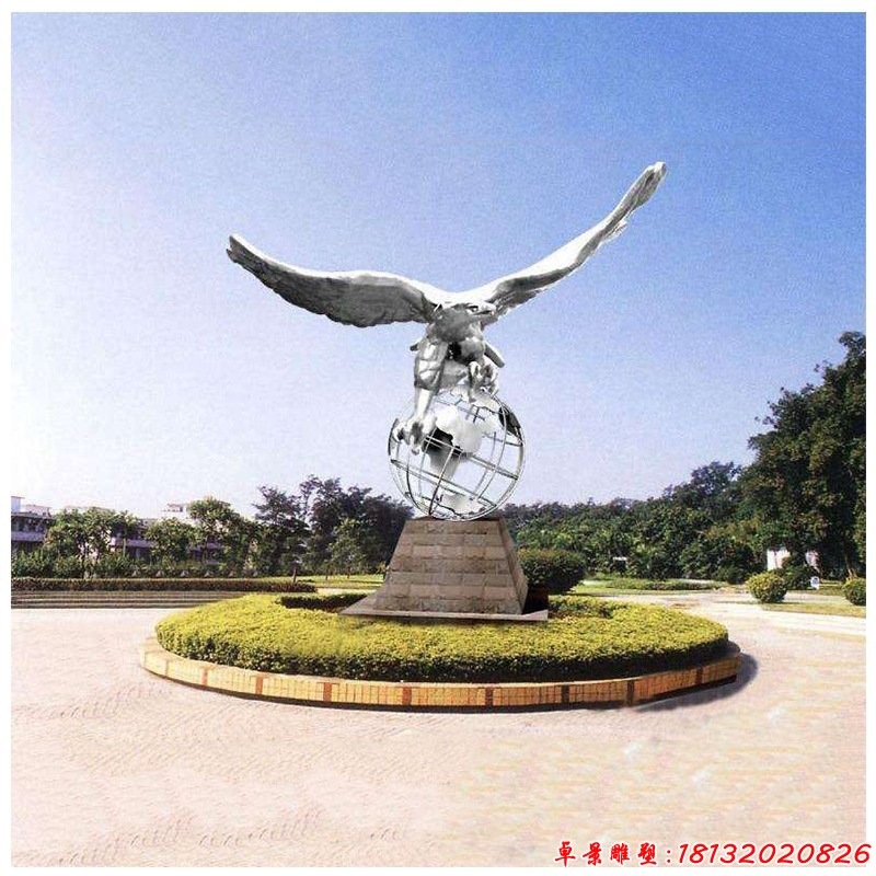 公園不銹鋼抽象老鷹雕塑