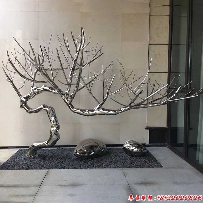 庭院不銹鋼抽象大樹雕塑