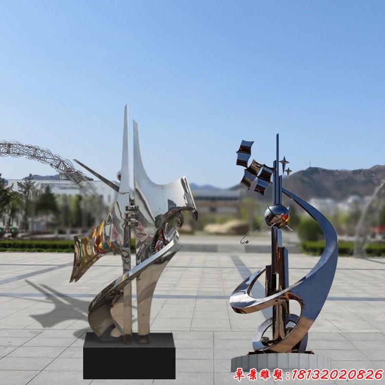 校園不銹鋼抽象希望之星雕塑