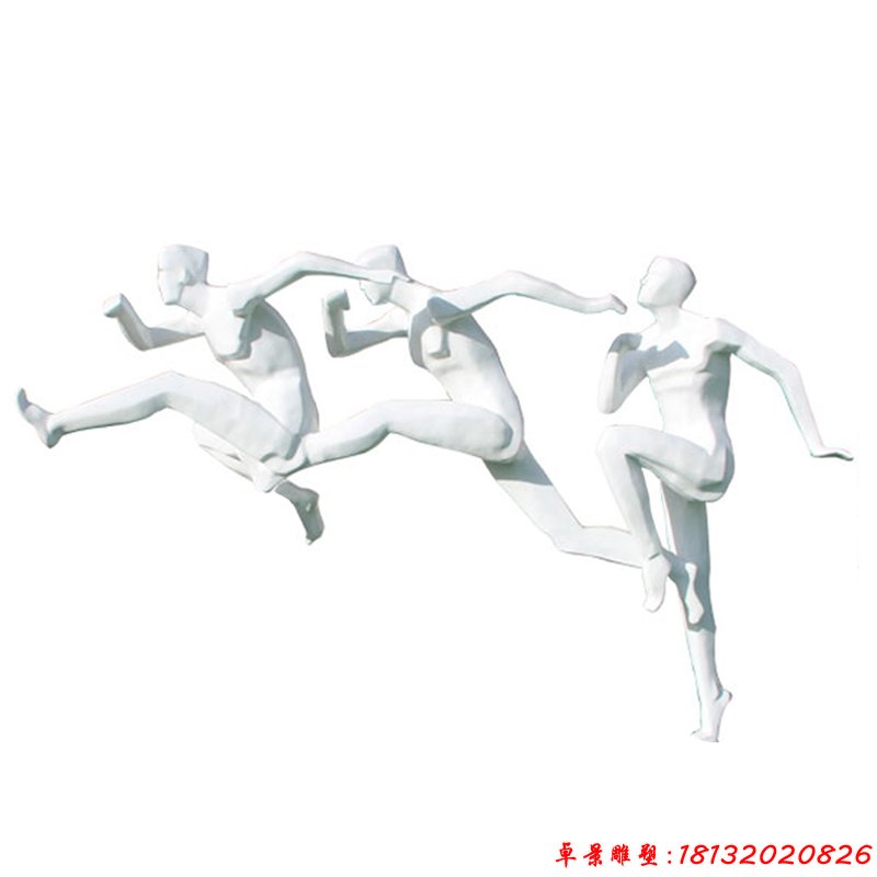 不銹鋼抽象跨欄運(yùn)動(dòng)人物雕塑
