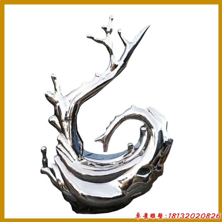 不銹鋼抽象水花雕塑 (2)