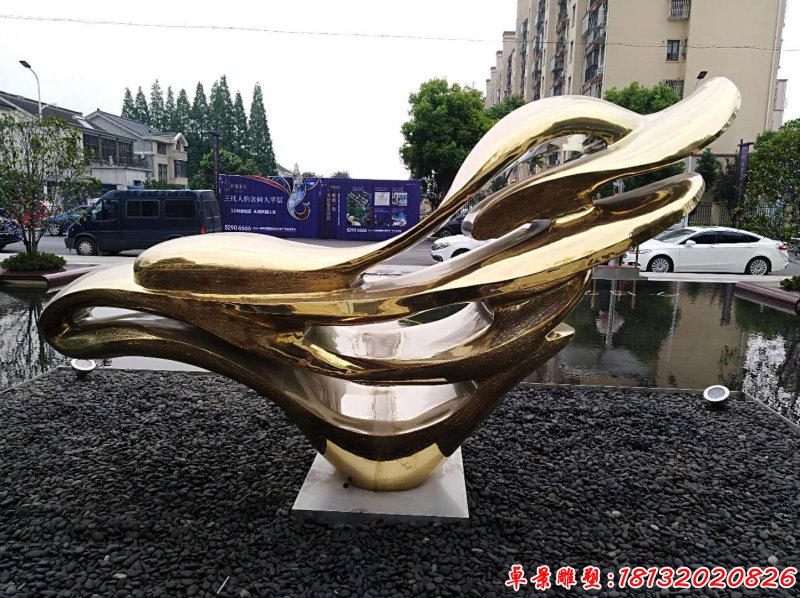 不銹鋼電鍍效果海豚雕塑