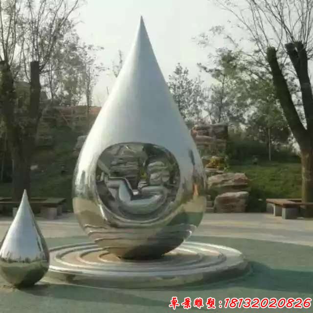 不銹鋼生命之源水滴雕塑 (3)