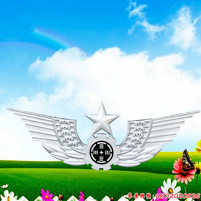 不銹鋼五角星標(biāo)志雕塑 (2)