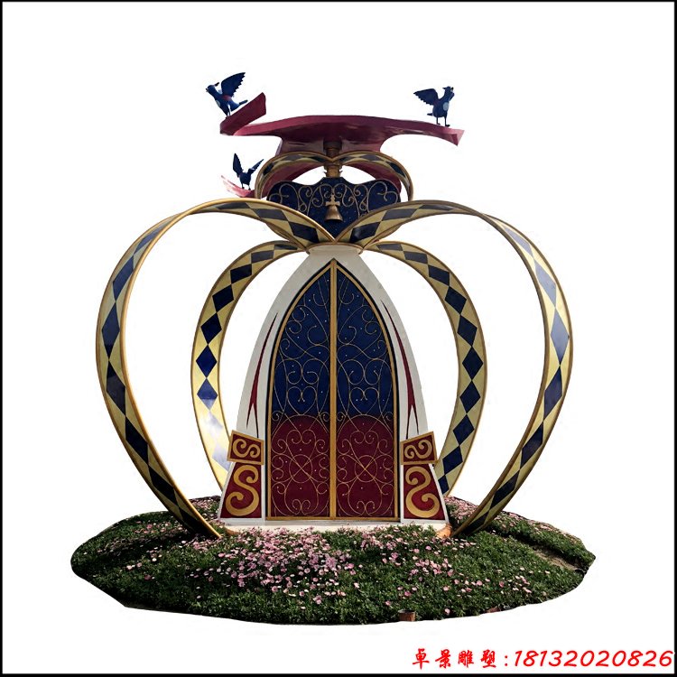 彩色不銹鋼西方王冠雕塑