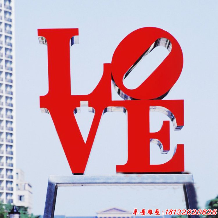 彩色不銹鋼英文字母love雕塑 (1)
