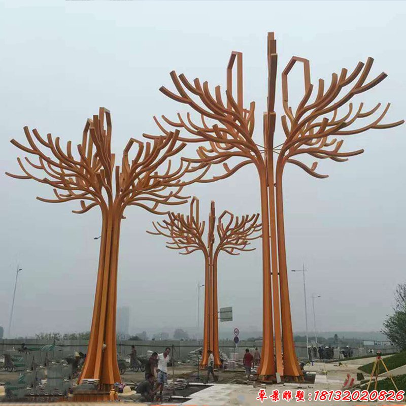 景區(qū)不銹鋼抽象大樹雕塑