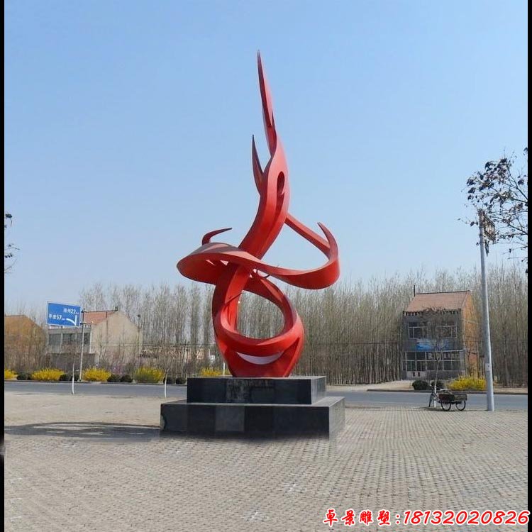 不銹鋼抽象雕塑 街邊景觀雕塑 (2)