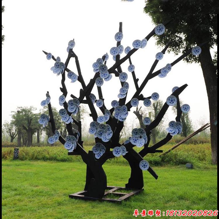 不銹鋼抽象梅花樹 公園景觀雕塑