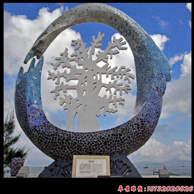 不銹鋼抽象雪花雕塑 海邊景觀(guān)雕塑