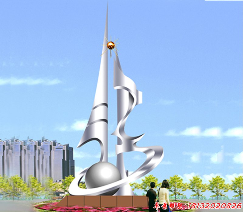 不銹鋼發(fā)展創(chuàng)新雕塑 城市不銹鋼雕塑